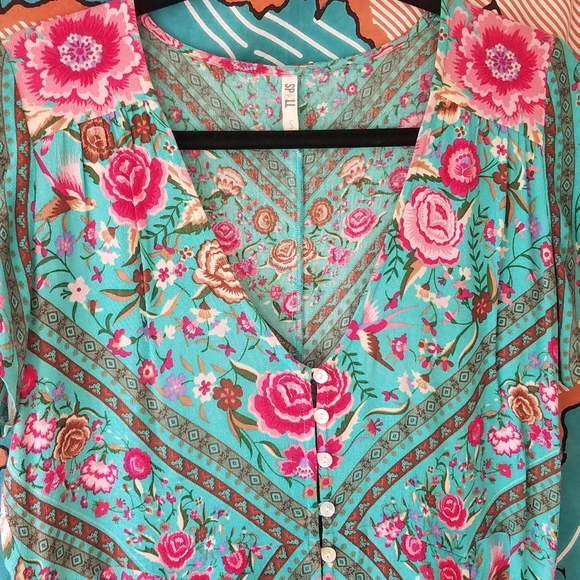 Babushka Play Dress in Turquoise - Picture 5 of 5